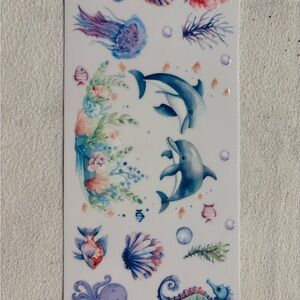 UVDTF dolphin tumble transfer stickers